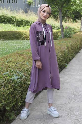 Önü Pul Detaylı Kap TSD220532 Lila 