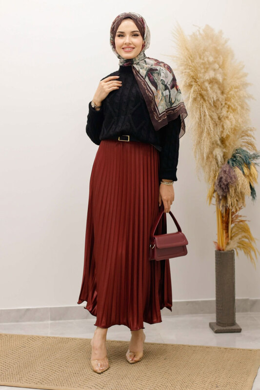 Örgü Desenli Kazak TSD250222 Siyah - 3