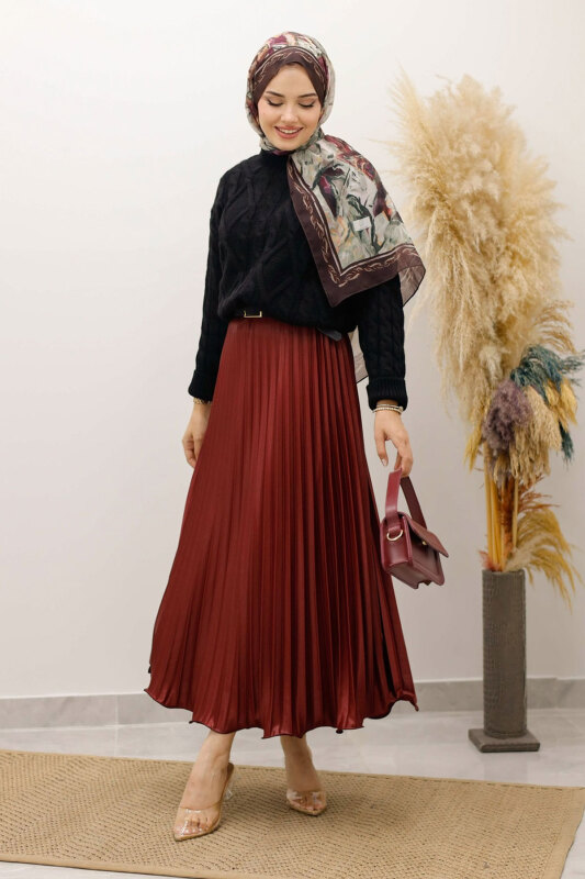 Örgü Desenli Kazak TSD250222 Siyah - 4