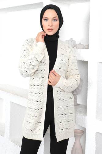 Örgülü Triko Hırka TSD230348 Bej 