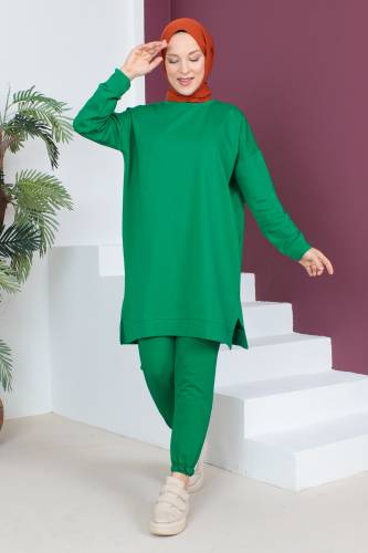Paçası Lastikli İkili Takım TSD230538 Yeşil 