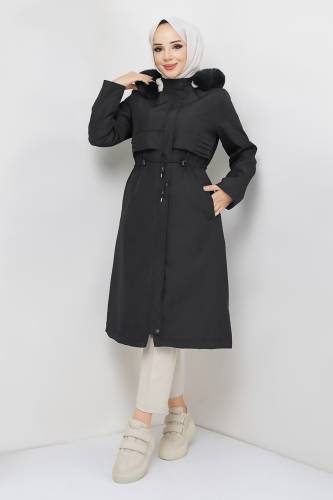 Pat Detaylı Mont TSD231011 Siyah 