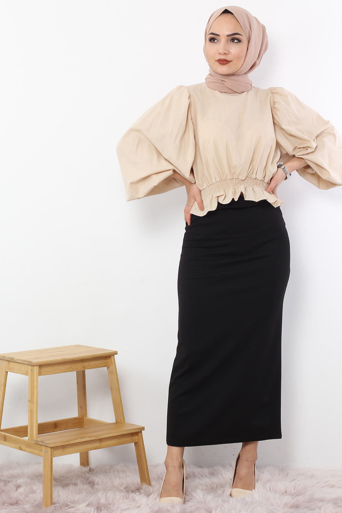 Tesettür Dünyası - Pencil Skirt TSD0291 Black