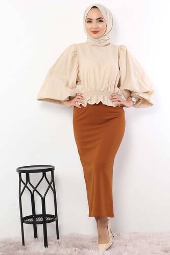 Pencil Skirt TSD0291 Tan 