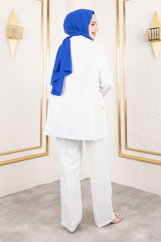 Premium Blazer Takım TSD250116 Beyaz - 6