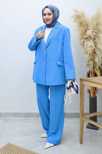 Premium Blazer Takım TSD250116 Mavi 