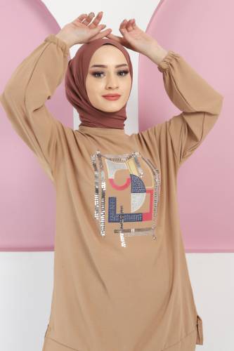 Pul Detaylı Tunik TSD220420 Camel 