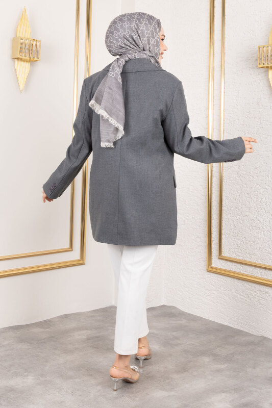 Regular Blazer Ceket TSD250179 Füme - 5