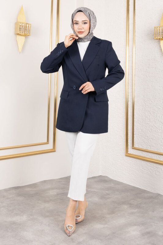Regular Blazer Ceket TSD250179 Lacivert - 1