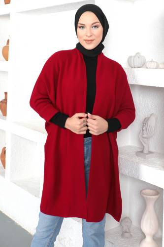 Şal Yaka Triko Hırka TSD230356 Bordo 