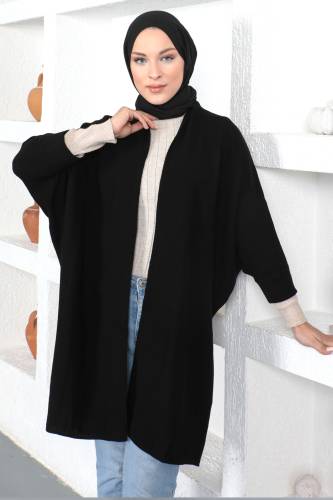 Şal Yaka Triko Hırka TSD230356 Siyah 