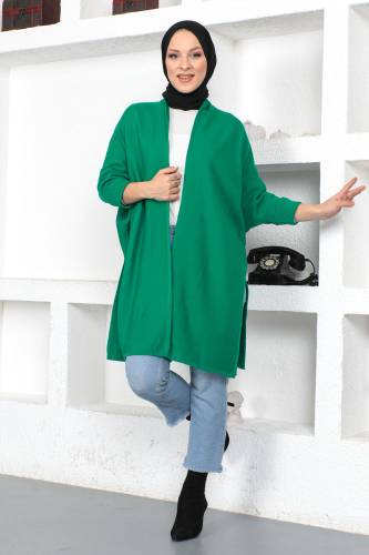 Şal Yaka Triko Hırka TSD230356 Yeşil 