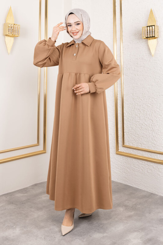 Scuba Elbise TSD250129 Camel - 1