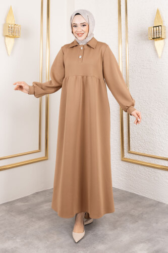 Scuba Elbise TSD250129 Camel - 5