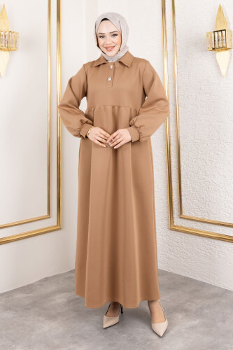 Scuba Elbise TSD250129 Camel - 6