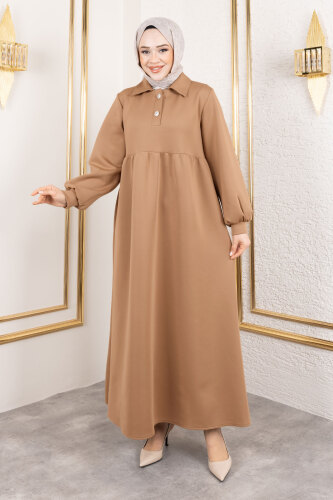Scuba Elbise TSD250129 Camel - 7