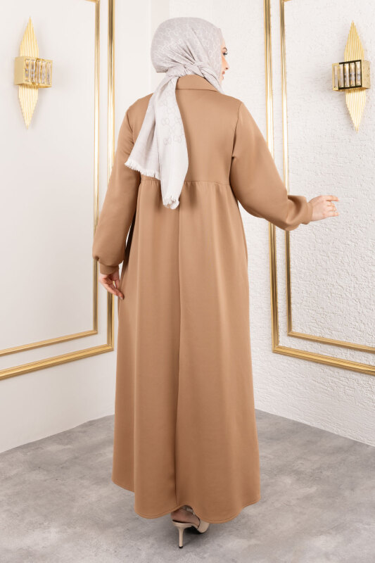 Scuba Elbise TSD250129 Camel - 8