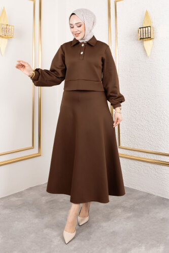 Scuba Etekli Takım TSD250131 Kahverengi - 4