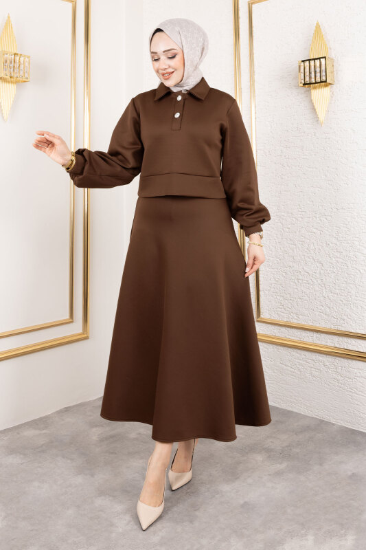 Scuba Etekli Takım TSD250131 Kahverengi - 4