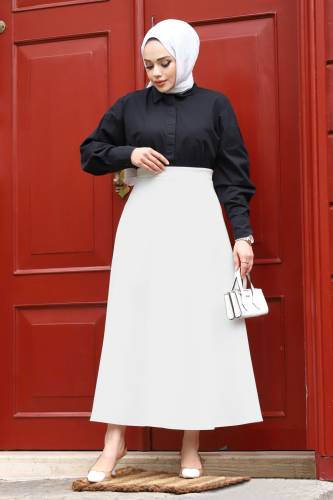 Scuba Kloş Etek TSD240218 Beyaz 