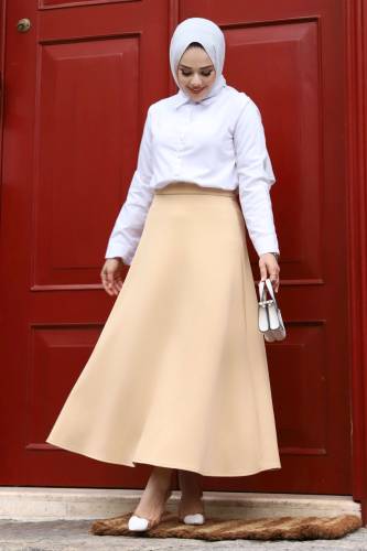 Scuba Kloş Etek TSD240218 Camel 