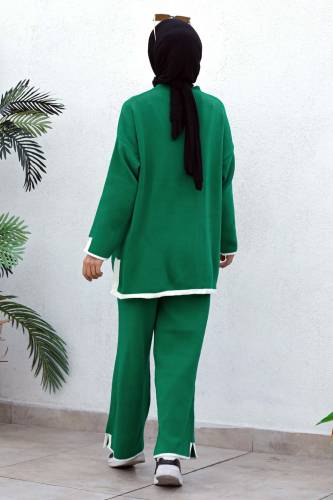 Şerit Detaylı Triko Takım TSD221011 Yeşil - 6