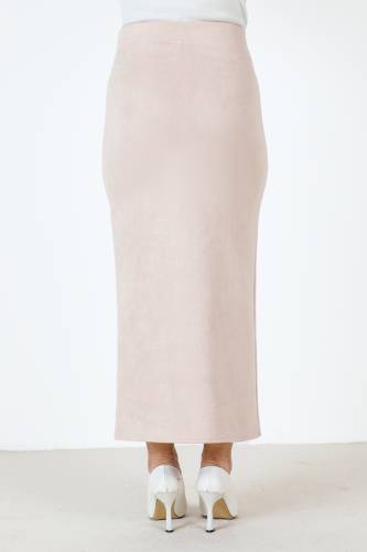 Süet Kalem Etek TSD0034 Bej - 5