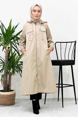 Süs Cep Detaylı Trençkot TSD220511 Bej 