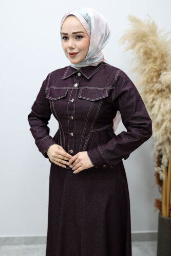 Süs Cepli Belden Oturtmalı Etekli Takım TSD260146 Bordo - 2