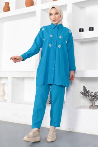 Taş Detaylı Takım TSD230102 Mavi 