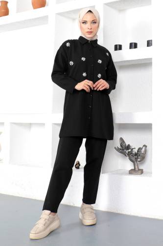 Taş Detaylı Takım TSD230102 Siyah 