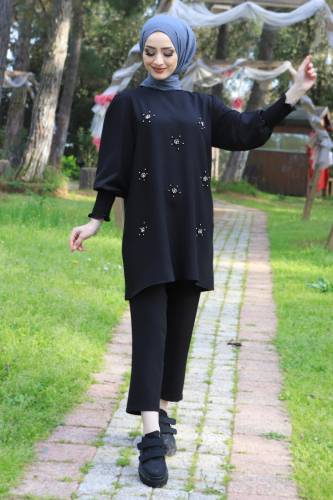 Taşlı Takım TSD220424 Siyah 