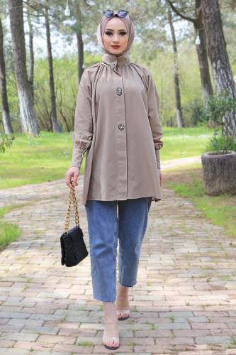 Taşlı Tunik TSD220432 Vizon 