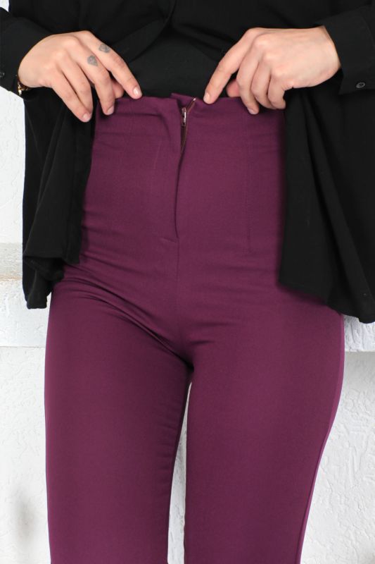 Üstü Pat Detaylı Pantolon TSD230422 Mürdüm - 2
