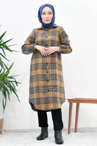 Uzun Boy Oduncu Gömlek TSD221003 Hardal 