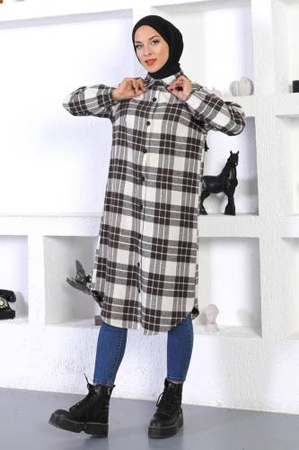 Uzun Boy Oduncu Gömlek TSD221003 Kahverengi 