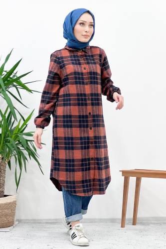 Uzun Boy Oduncu Gömlek TSD221003 Kiremit 