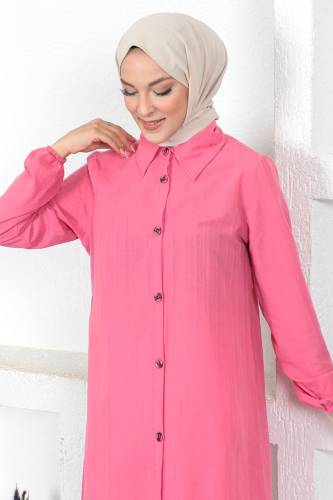 Uzun Boy Tunik TSD230359 Pembe - Tesettür Dünyası (1)