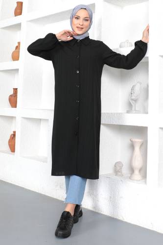 Büyük Beden Uzun Tunik TSD230362 Siyah 