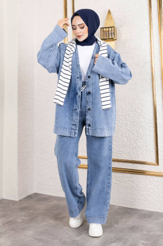 Vera Denim Takım TSD250104 Açık Mavi - Tesettür Dünyası