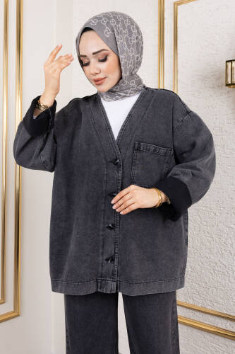 Vera Denim Takım TSD250104 Antrasit - Tesettür Dünyası (1)