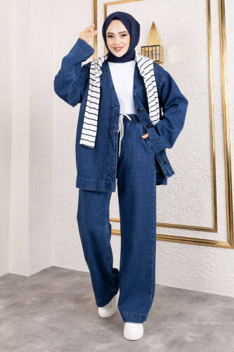 Vera Denim Takım TSD250104 Koyu Mavi - Tesettür Dünyası