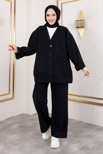 Vera Denim Takım TSD250104 Siyah - Tesettür Dünyası