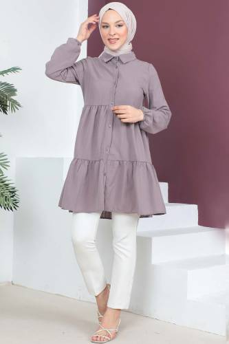 Volanlı Tunik TSD230370 Mor 