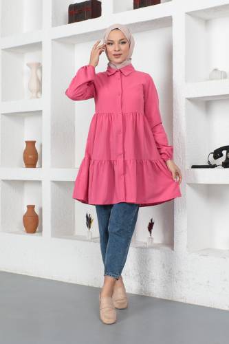 Volanlı Tunik TSD230370 Pembe 