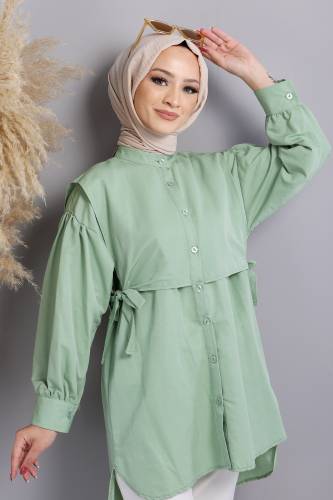 Yandan Bağlamalı Tunik TSD220643 Mint Yeşili 