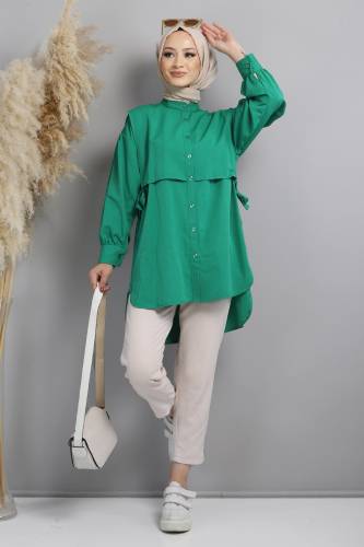 Yandan Bağlamalı Tunik TSD220643 Yeşil 