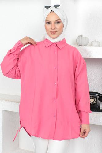 Yanı Büzgü Detaylı Tunik TSD230104 Pembe 