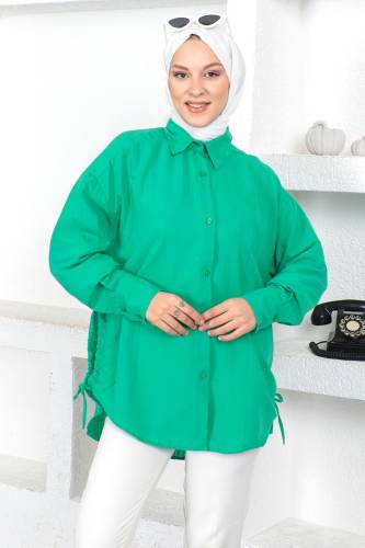 Yanı Büzgü Detaylı Tunik TSD230104 Yeşil 