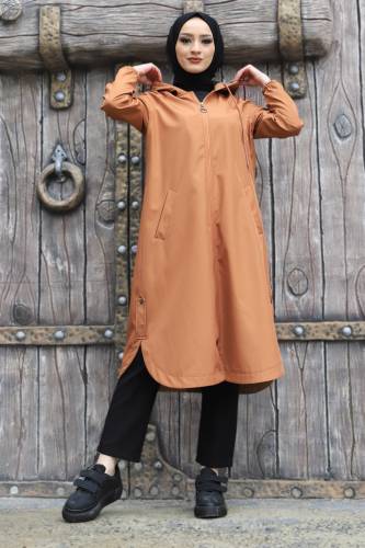 Yanı Çakım Detaylı Trençkot TSD220306 Tarçın - 1